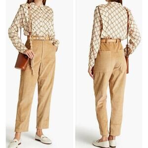 byTiMo Layered Floral Check Printed Satin Jacquard Button Down Shirt Size Small